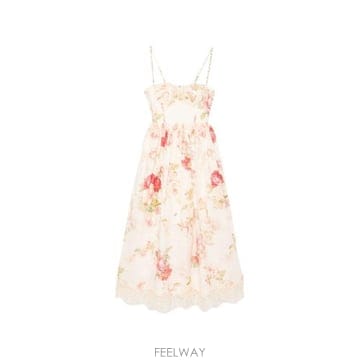 그란데비타 해외 짐머만 여성 ROSELIGHT LINEN MIDI DRESS 8959DSS264CMRF