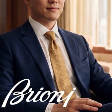 BRIONI 브리오니 실크 골드 마이크로 자카드 넥타이 8.7cm A등급 e2121