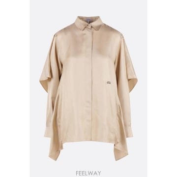 [E32]로에베 S540Y05XE42370 여성 셔츠 블라우스 LOEWE cape shirt in silk