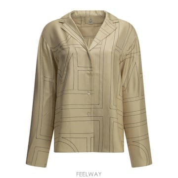 [V90]토템 213 755 707 926IVORY 여성 셔츠 블라우스 남방 Monogram Casual S