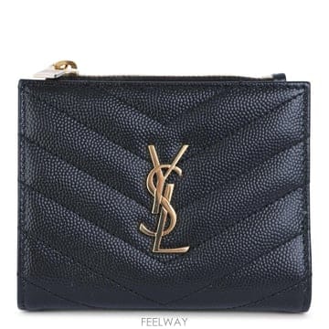 [B47]생로랑 575879BOW011000 여성 지갑 월렛 BLACK LEATHER WALLET