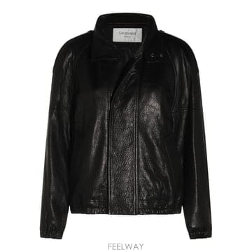 [B47]생로랑 858507YCNF21000 여성 가죽자켓 무스탕 퍼자켓 BLACK LEATHER JACKE