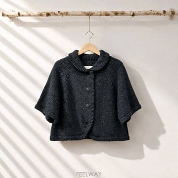 코르데라(CORDERA) 2024 면 100% 볼륨 카라 반팔 니트 가디건 F사이즈