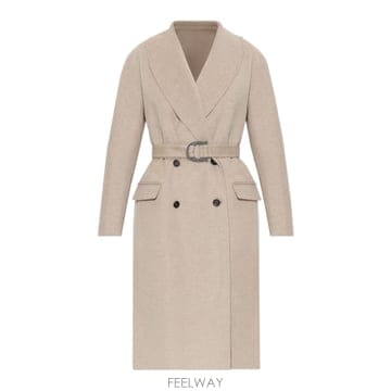 26 FW 페라가모 벨티드 더블 브레스트 코트 베이지 13I360K795781