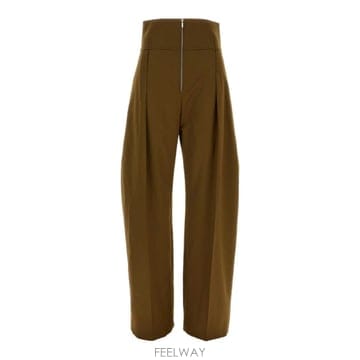 26 FW 페라가모 하이웨이스트 와이드 레그 팬츠 브라운 13I526795942