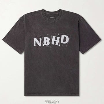 26 FW 네이버후드 다크그레이 NBHD 그래픽 로고 프린트 소프트 코튼 저지 티셔츠