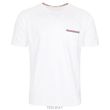 톰브라운 남성 삼선 포켓 티셔츠 MJS010A 01454 100