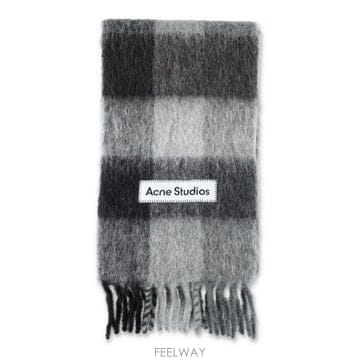 Acne 26FW ��ũ�� ��Ʃ��� ����� üũ ���÷� CA0084 DUC DARK BLACK GREY26FW ��ũ�� ��Ʃ��� ����� üũ ���÷� CA0084 DUC DAR