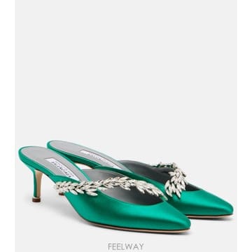 국내출고 발렌시아가 x Manolo Blahnik 임벨리시드 새틴 뮬
