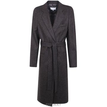 26FW 마르지엘라 벨티드 헤링본 울 코트 S67AA0087 S54246 099 003F DARK BROWN