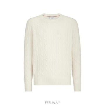 26FW 브루넬로 쿠치넬리 니트웨어 M22707200 C0312 WHITE
