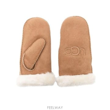 26FW 어그 셔링 자수 미튼 장갑 20932 SHEEPSKIN CHE BROWN NEUTRALS