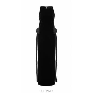 26 F/W 셀프 포트레이트 벨벳 보우 맥시 드레스 008X/BLAC B0012333491