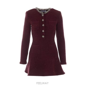 26 F/W 셀프 포트레이트 니트 장식 미니 드레스 152S/BURG B0012333493