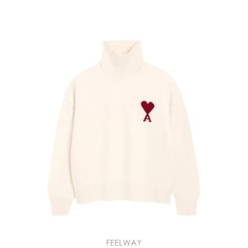 26FW 아미 ADC 터틀넥 스웨터 UKS839 018154 ECRU ROUGE