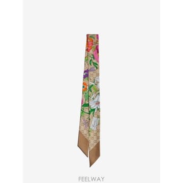 26FW 구찌 프린팅 실크 리본 스카프 [M] 874776 3G001 9965