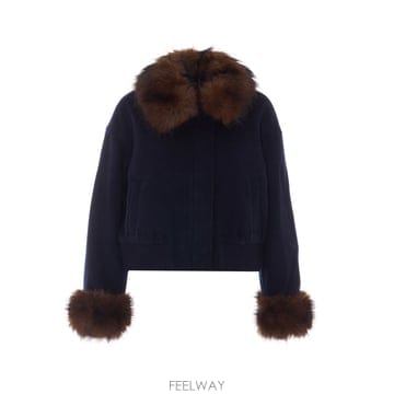 26 F/W 셀프 포트레이트 울 페이크 퍼 트림 자켓 121J/NAV B0012333517
