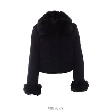 26 F/W 셀프 포트레이트 페이크 퍼 커프 자켓 080JA/BLAC B0012333518