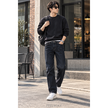 JEEP SPIRIT 남성30 진청 테이퍼드 데님팬츠