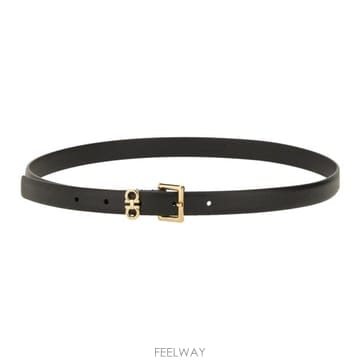 26 FW 페라가모 더블 간치니 슬림 벨트 블랙 786298
