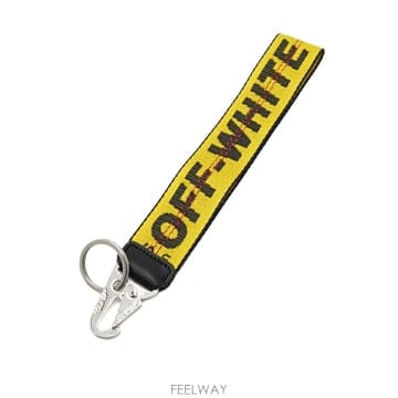 오프화이트 OWZG051F21FAB0011810 옐로우 패브릭 핸드스트랩 키링aa68248