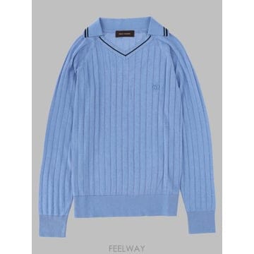 26FW 웨일스 보너 폴로 a Coste con Scollo a V UA26KN33VI04500 TP5818