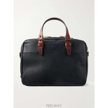 26 FW BLEU DE CHAUFFE 블랙 폴더 풀 그레인 가죽 브리프케이스 TP581855451