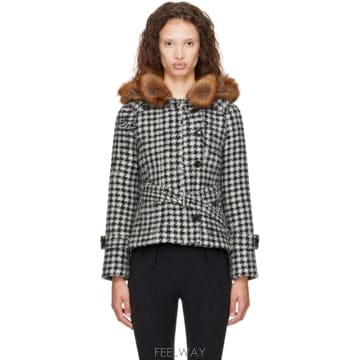 26 FW KNWLS 블랙   화이트 베이비 파카 코트 262148F059000