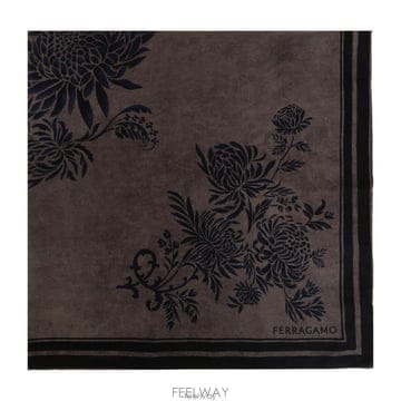 26 FW 페라가모 플로럴 자카드 보더 스카프 그레이 310254FOBROCADE797912