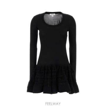 해외 유럽배송 알라이아 여성 러플 롱슬리브 원피스 AA9R2867K164C 995