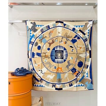 [유엠럭셔리]에르메스 Le Carrousel de tiger Royal 스카프 90