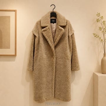 마쥬(Maje) GOFFINS 테디 링클 이펙트 퍼 롱 코트 1사이즈
