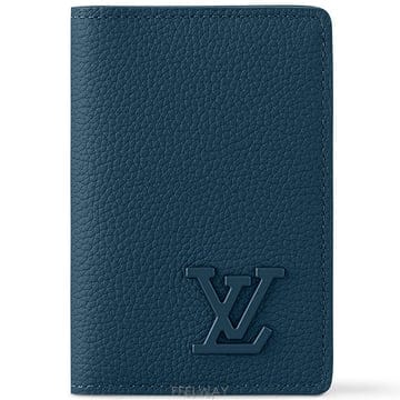 26 FW 루이비통 다크 블루 포켓 오거나이저 카우하이드 레더 톤온톤 LV 지갑
