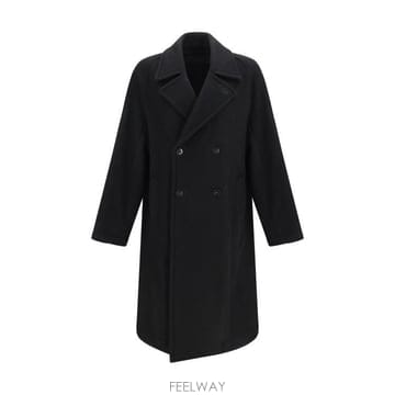 26FW 르메르 더블 브레스티드 펠티드 울 앤 알파카 코트 CO1169LF1700 BK999 BLACK