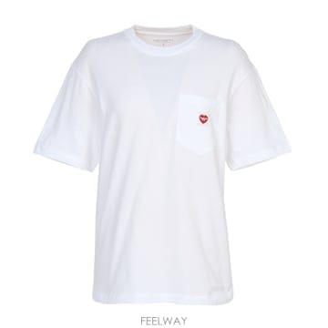 포켓 스몰 하트 여성 반팔티셔츠 I037166 1WZXX
