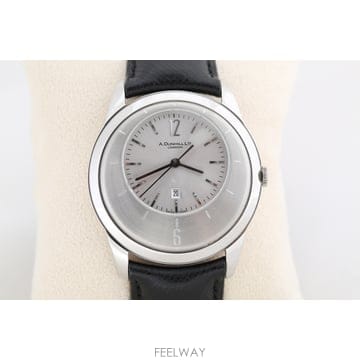 던힐 Dunhill 엑센트린 실버 다이얼 쿼츠 시계 Ref. 8049