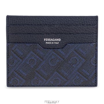 26 FW 페라가모 모노그램 크레딧 지갑 네이비 661583MONOGRAM791193