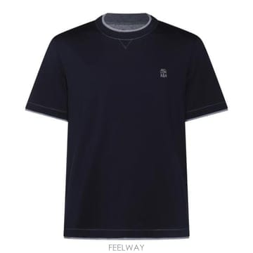 Brunello Cucinelli 26FW ���ڷ� ��ġ�ڸ� ���̾ ��ư ���� ũ��� Ƽ���� M0B137451G CB422 NAVY26FW ���ڷ� ��ġ�ڸ� ���̾ ��ư ���� ũ��� Ƽ��