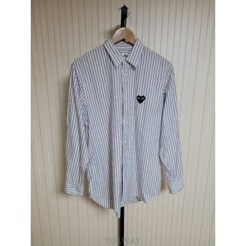 [L] 꼼데가르송 스트라이프 남성 셔츠 하트와펜 AZ-B006
