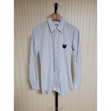 꼼데가르송 스카이블루 스트라이프 남성 셔츠 S #1020