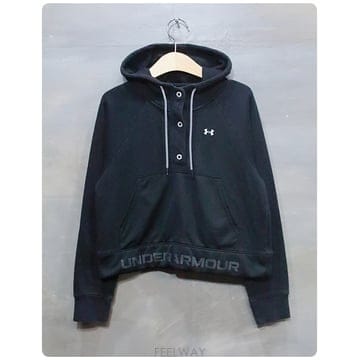 언더아머 라이벌 플리스 메쉬 크롭 후드티 (여성SM)
