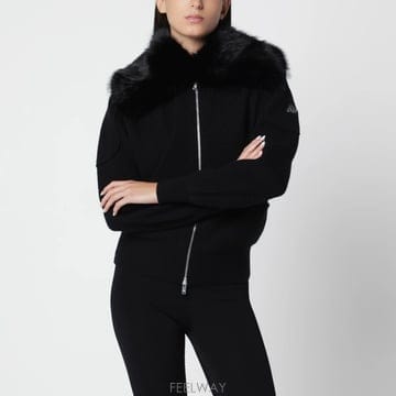 26 F/W 무스너클 블랙 울 가디건 WITH 페이크 퍼 카라 M35 B0052335227