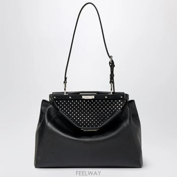 26 F/W 펜디 마이 PEEKABOO 미디엄 핸드백 인 블랙 카프스 B0052335254