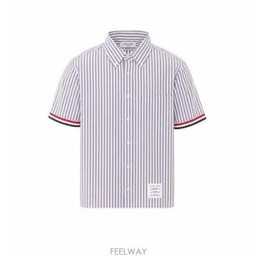 26 F/W 톰 브라운 유니버시티 스트라이프 쇼츠 슬리브 셔츠 MWS B0012335339