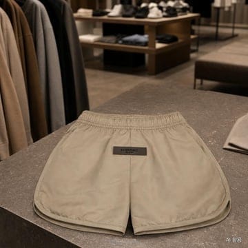 피어오브갓 에센셜 우븐 트랙수트 스포츠 러닝 쇼츠 반바지 데저트 토프 베이지