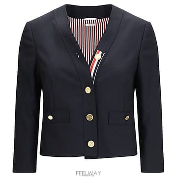 톰브라운 여성 홉색 카디건 재킷