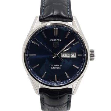 태그호이어 WAR201E 까레라(카레라) 데이데이트 청판 41mm 오토매틱 가죽밴드 남성 시계aa67848