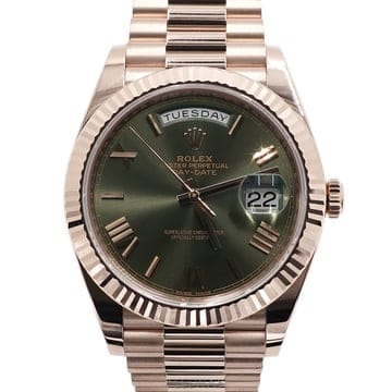 로렉스 데이데이트 로즈골드 올리브그린 40mm