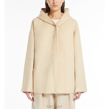 MAXMARA 위켄드 막스마라 게나이오 버진울 코트 숏 후드 코트 064 샌드 50860241 064
