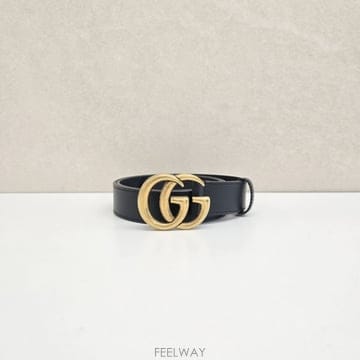 구찌 GG마몽 더블 G 버클 벨트 블랙